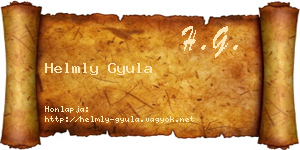 Helmly Gyula névjegykártya