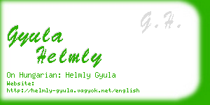 gyula helmly business card